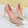 2019 best sell bling shoes big size 43 pink color crystal rhinestone shiny stone pump shoes high heels dress shoes